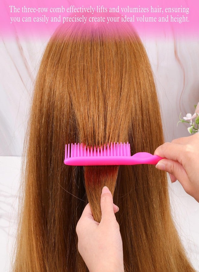 Exclaith 3 Row Hair Comb for Natural Detangling, 4PCS Rat Tail Styling Comb Set Nylon Bristle Unbraider Teasing Combs for Defining Curls and Sectioning Hair - Image 4